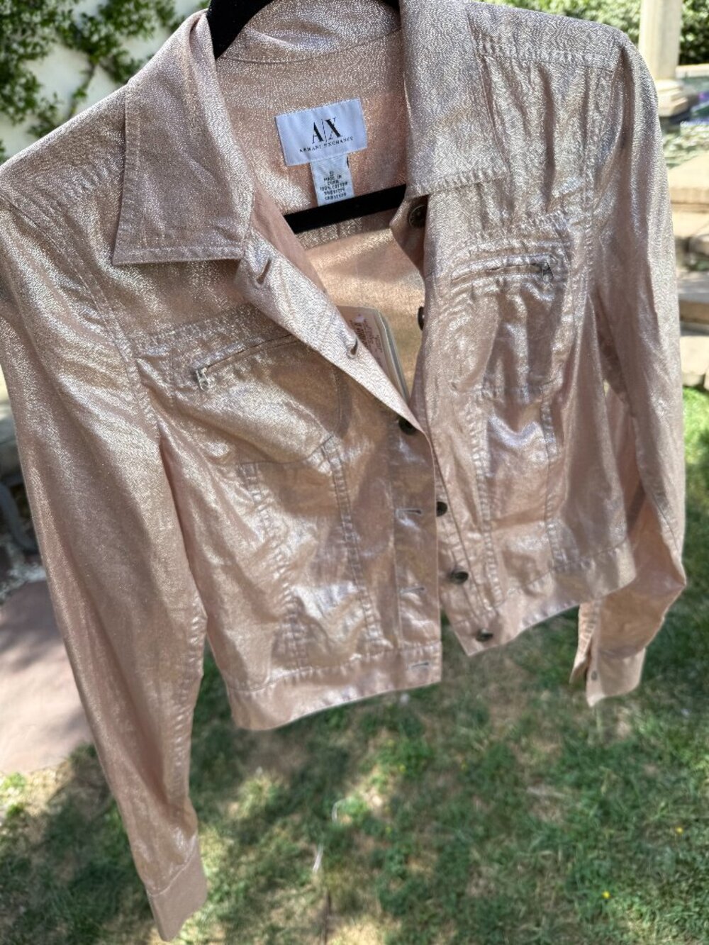 Armani Exchange jacket/shirt sparkly pink super lightweight